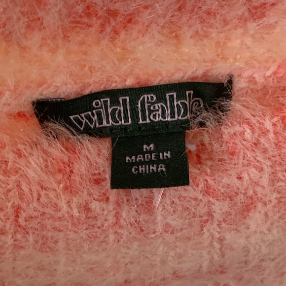 Ombre Peachy Pink crop sweater sz M 6-8 - Picture 4 of 9